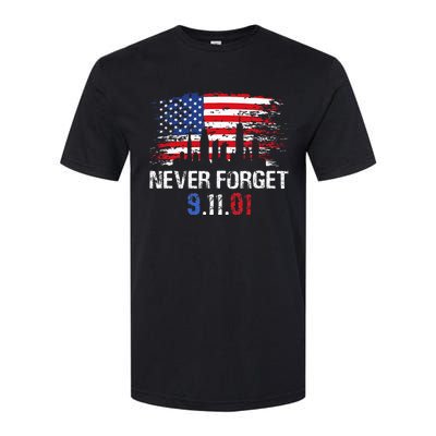 Never Forget September 11 2001 Memorial Day American Flag Softstyle CVC T-Shirt