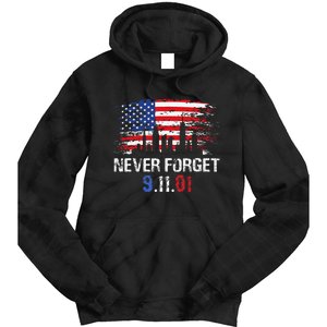 Never Forget September 11 2001 Memorial Day American Flag Gift Tie Dye Hoodie