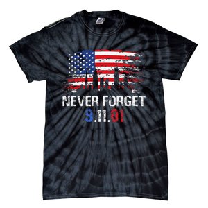 Never Forget September 11 2001 Memorial Day American Flag Gift Tie-Dye T-Shirt