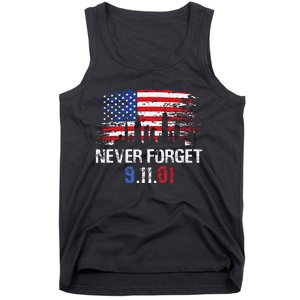 Never Forget September 11 2001 Memorial Day American Flag Gift Tank Top