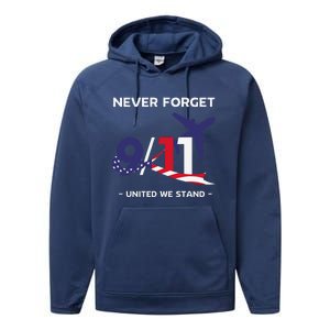 Never Forget September 11 2001 Memorial Day American Flag Gift Performance Fleece Hoodie