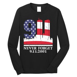 Never Forget September 11 2001 Memorial Day American Flag Long Sleeve Shirt