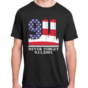 Never Forget September 11 2001 Memorial Day American Flag Adult ChromaSoft Performance T-Shirt