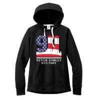 Never Forget September 11 2001 Memorial Day American Flag Women's Fleece Hoodie