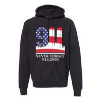 Never Forget September 11 2001 Memorial Day American Flag Premium Hoodie