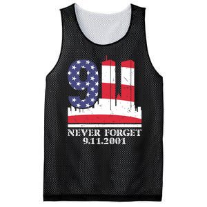 Never Forget September 11 2001 Memorial Day American Flag Mesh Reversible Basketball Jersey Tank