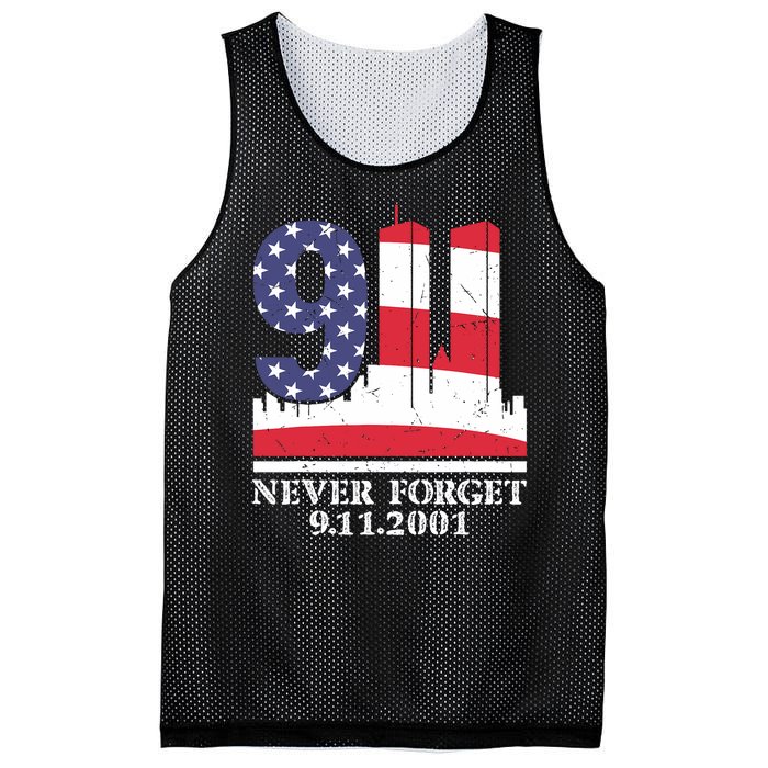 Never Forget September 11 2001 Memorial Day American Flag Mesh Reversible Basketball Jersey Tank