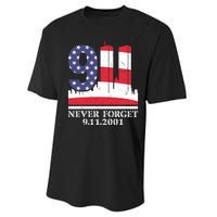 Never Forget September 11 2001 Memorial Day American Flag Performance Sprint T-Shirt