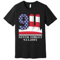 Never Forget September 11 2001 Memorial Day American Flag Premium T-Shirt