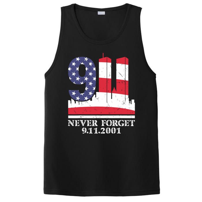 Never Forget September 11 2001 Memorial Day American Flag PosiCharge Competitor Tank