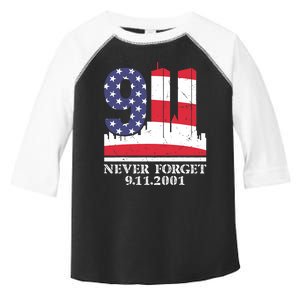 Never Forget September 11 2001 Memorial Day American Flag Toddler Fine Jersey T-Shirt