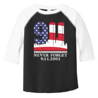 Never Forget September 11 2001 Memorial Day American Flag Toddler Fine Jersey T-Shirt