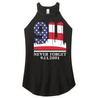 Never Forget September 11 2001 Memorial Day American Flag Women's Perfect Tri Rocker Tank