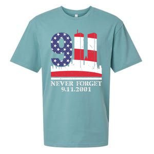 Never Forget September 11 2001 Memorial Day American Flag Sueded Cloud Jersey T-Shirt