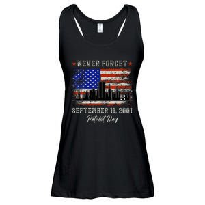 Never Forget September 11 2001 Memorial Day American Flag Ladies Essential Flowy Tank