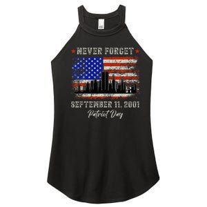 Never Forget September 11 2001 Memorial Day American Flag Women's Perfect Tri Rocker Tank