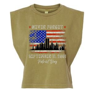 Never Forget September 11 2001 Memorial Day American Flag Garment-Dyed Women's Muscle Tee