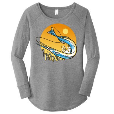 Needle Fish Sunset Women's Perfect Tri Tunic Long Sleeve Shirt