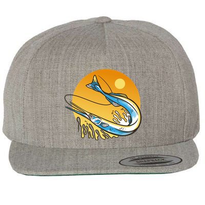 Needle Fish Sunset Wool Snapback Cap