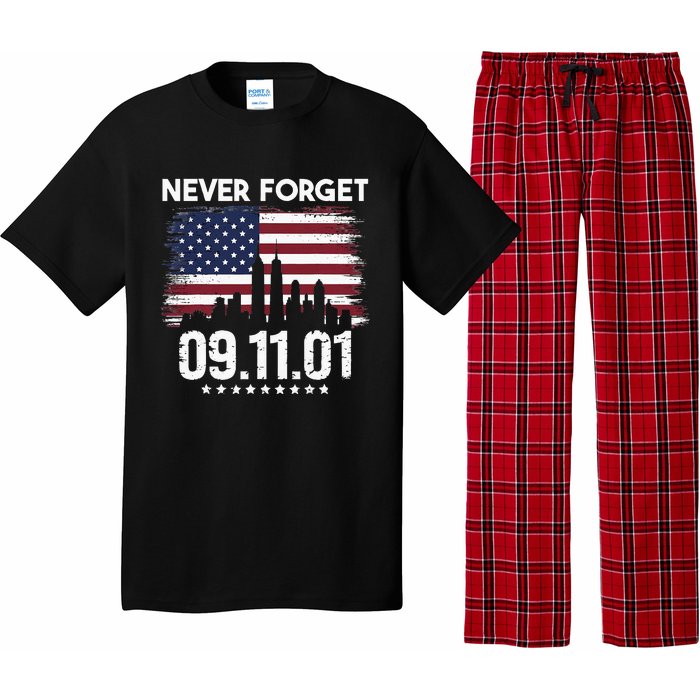 Never Forget September 11 2001 Memorial Day American Flag Pajama Set