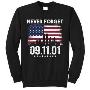 Never Forget September 11 2001 Memorial Day American Flag Tall Sweatshirt