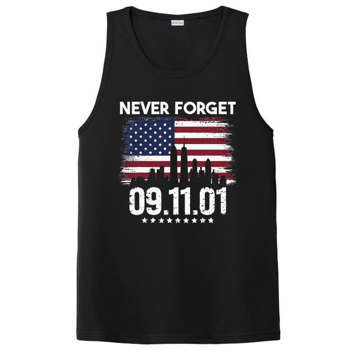 Never Forget September 11 2001 Memorial Day American Flag PosiCharge Competitor Tank