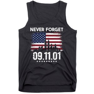 Never Forget September 11 2001 Memorial Day American Flag Tank Top