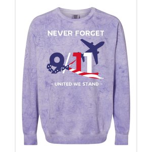 Never Forget September 11 2001 Memorial Day American Flag Colorblast Crewneck Sweatshirt