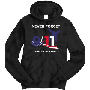 Never Forget September 11 2001 Memorial Day American Flag Tie Dye Hoodie