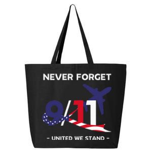 Never Forget September 11 2001 Memorial Day American Flag 25L Jumbo Tote