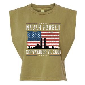 Never Forget September 11 2001 Memorial Day American Flag Gift Garment-Dyed Women's Muscle Tee