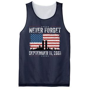 Never Forget September 11 2001 Memorial Day American Flag Gift Mesh Reversible Basketball Jersey Tank