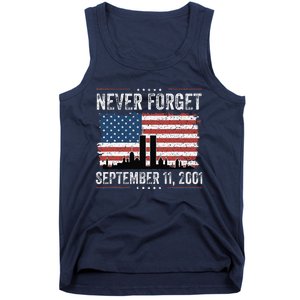 Never Forget September 11 2001 Memorial Day American Flag Gift Tank Top