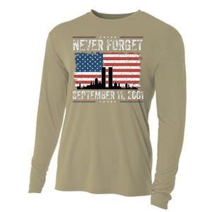 Never Forget September 11 2001 Memorial Day American Flag Gift Cooling Performance Long Sleeve Crew