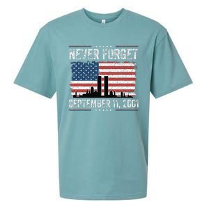 Never Forget September 11 2001 Memorial Day American Flag Gift Sueded Cloud Jersey T-Shirt