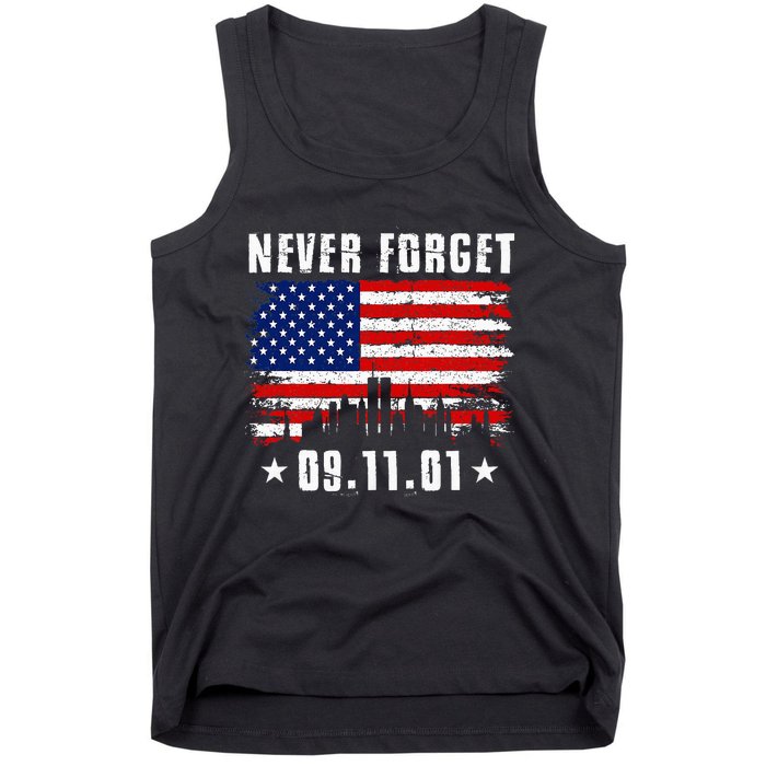 Never Forget September 11 2001 Memorial Day Tank Top