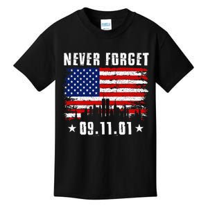 Never Forget September 11 2001 Memorial Day Kids T-Shirt