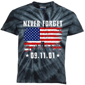 Never Forget September 11 2001 Memorial Day Kids Tie-Dye T-Shirt