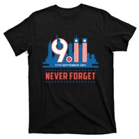 Never Forget September 11 2001 Memorial Day American Flag T-Shirt