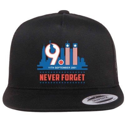 Never Forget September 11 2001 Memorial Day American Flag Flatbill Hat