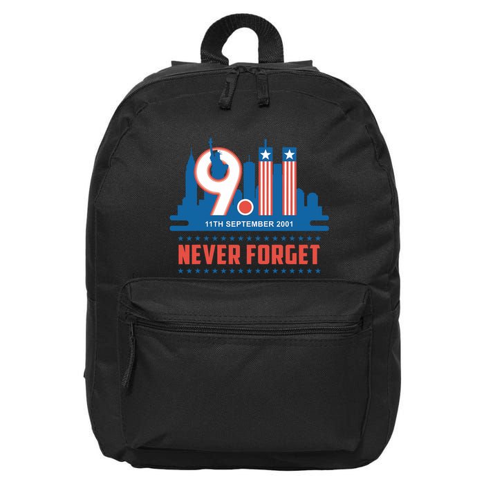 Never Forget September 11 2001 Memorial Day American Flag 16 in Basic Backpack