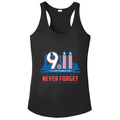 Never Forget September 11 2001 Memorial Day American Flag Ladies PosiCharge Competitor Racerback Tank