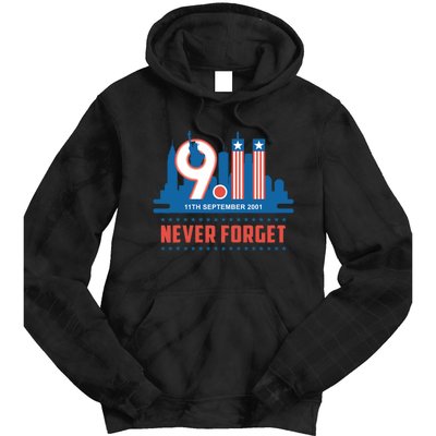 Never Forget September 11 2001 Memorial Day American Flag Tie Dye Hoodie