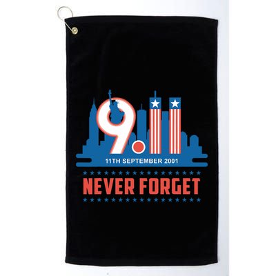 Never Forget September 11 2001 Memorial Day American Flag Golf Towel