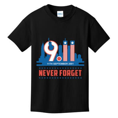 Never Forget September 11 2001 Memorial Day American Flag Kids T-Shirt