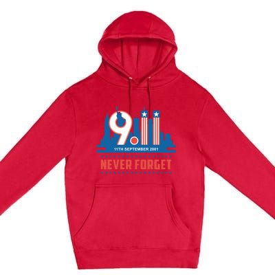 Never Forget September 11 2001 Memorial Day American Flag Premium Pullover Hoodie