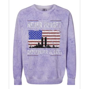 Never Forget September 11 2001 Memorial Day Colorblast Crewneck Sweatshirt