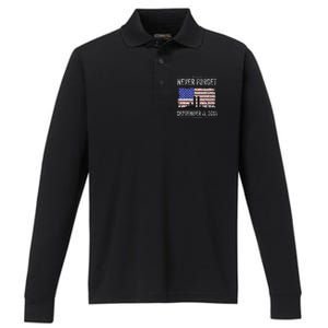 Never Forget September 11 2001 Memorial Day Performance Long Sleeve Polo