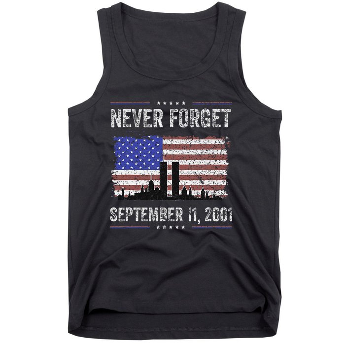 Never Forget September 11 2001 Memorial Day Tank Top