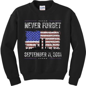 Never Forget September 11 2001 Memorial Day Kids Sweatshirt